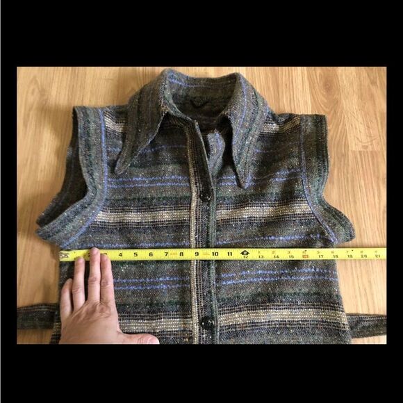 VTG Jimmy Hourihan Dublin Donegal Striped Tweed Wool Dress Ireland Womens MED - Picture 8 of 11